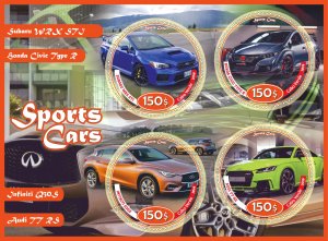 Stamps. Cars.  Sports Cars 2019 1+1 sheets perforated