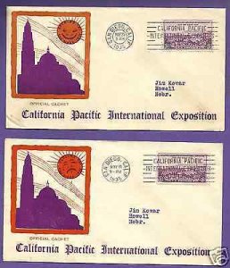 773  CALIFORNIA-PACIFIC INTL. EXPO. 3c 1935 SAN DIEGO, FIRST CPIE ...