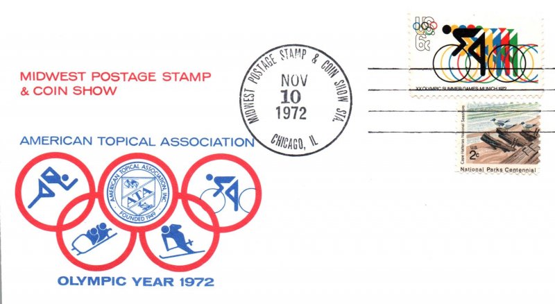 US Olympics 1972 Midwest Postage Stamp Show Cover