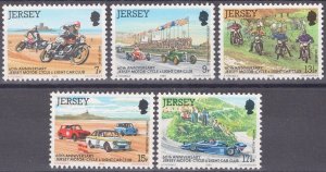 Jersey 231-235 MNH Motorcycle Race Automobiles Zayix Stamps 042922-SM53M