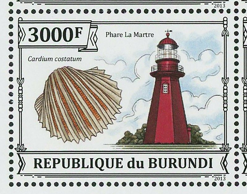 Seashells Lighthouses Stamp Boca Chita Lighthouse Chicoreus Palmarosae S/S MNH