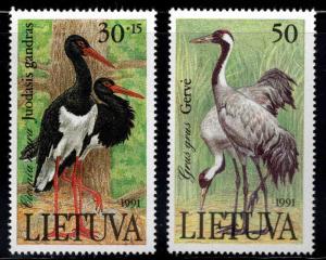 LITHUANIA Scott 403-404 MNH** Bird Set CV $1.90