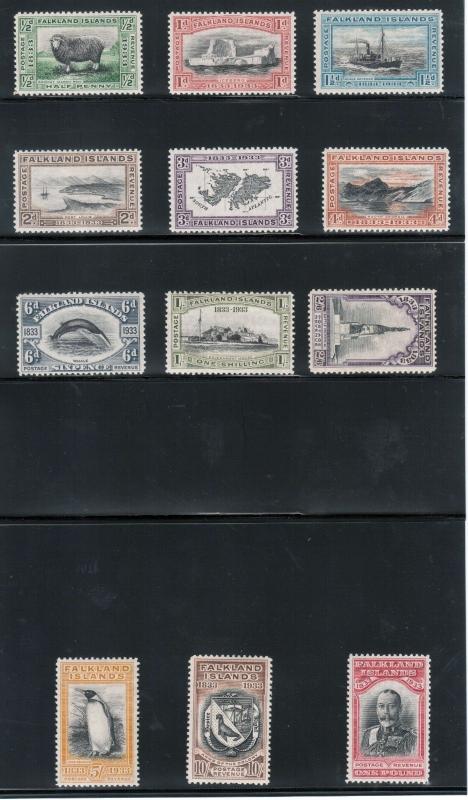 Falkland Islands #65 - #76 Very Fine Mint Full Original Gum Hinged Set