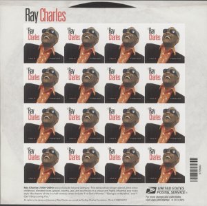 2013 US Scott #4807 Ray Charles Sheet of 16 Forever Stamps MNH