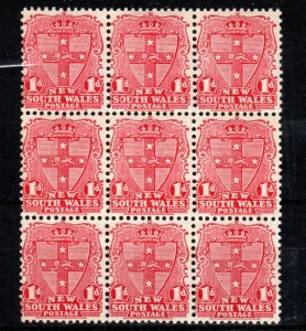 Australia - New South Wales 1905-10 1d SG 334 MNH block of 9