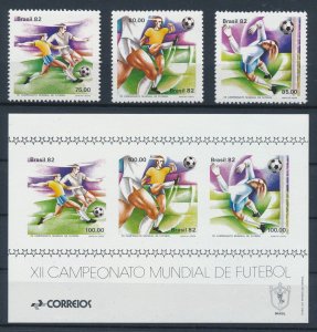 [111497] Brazil 1982 World Cup football soccer with Souvenir sheet MNH