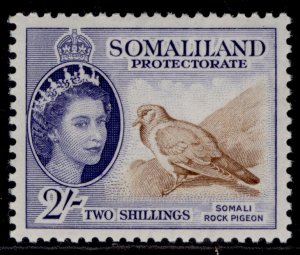 SOMALILAND PROTECTORATE QEII SG146, 2s brown & bluish violet, M MINT. Cat £28.