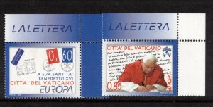 Vatican Sc 1374-5 MNH Imperf SET of 2008 - Europa issue - HM05