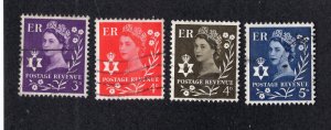 Great Britain Northern Ireland 1958-69 3p to 5p, Scott 1, 8-10 used