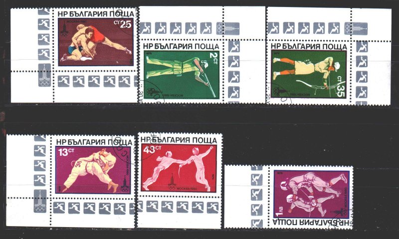 Bulgaria. 1980. 2853-58. Moscow, summer olympic games. USED.