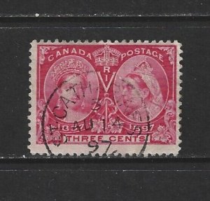 CANADA - #53 - 3c QUEEN VICTORIA DIAMOND JUBILEE ST. CATHARINES, ON DATED CANCEL