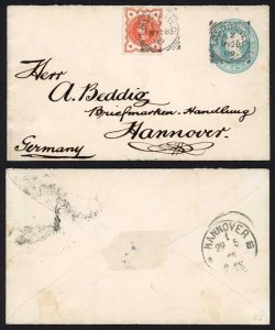 2d Postal Stationery uprated with a 1/2d Jubilee