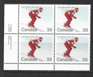 CANADA - 1980 WINTER OLYMPICS - LOWER LEFT PLATE BLOCK - SCOTT 848 - MNH