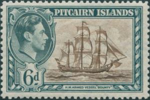 Pitcairn Islands 1940 SG6 6d HMS Bounty MLH