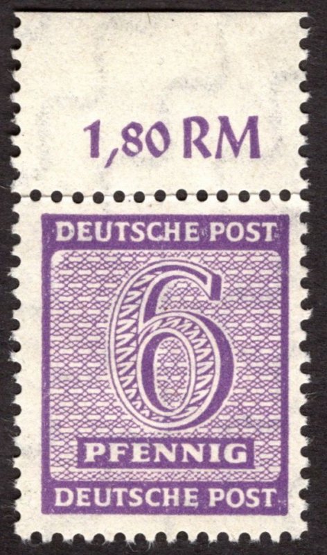 1945, Germany, West Saxony, 6pf, MNH, Sc 14N4