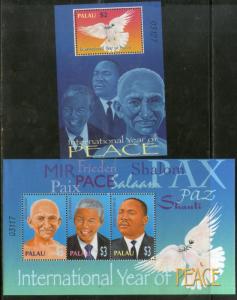 Palau 2004 Mahatma Gandhi of India Mandela King Luther Peace Year Sheetlet + ...