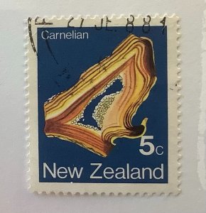 New Zealand 1982 Scott 759 used - 5c, Minerals, Carnelian