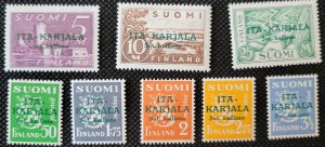 Finland, Karelia, 1941-43,#N 1-5,N 7, N 13, N 15, short set, MH, SCV$14.35