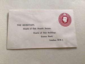 GB King George V1 Heart of Oak Benefit society stamped to order envelope  A13804