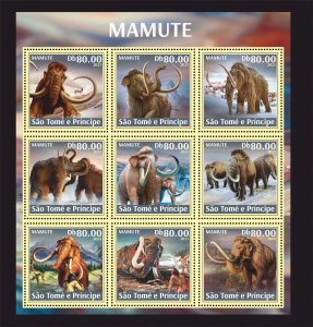 Stamps.Prehistoric Fauna Mammoths 2023 1 sheet 8 stamps perf Solomon Islands NEW