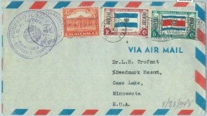 86060 - GUATEMALA - POSTAL HISTORY - OFFICIAL stamps on AIRMAIL  1948   FLAGS