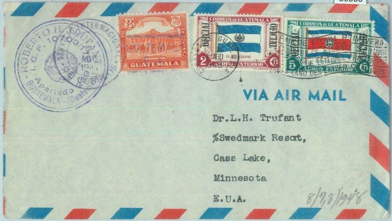 86060 - GUATEMALA - POSTAL HISTORY - OFFICIAL stamps on AIRMAIL  1948   FLAGS