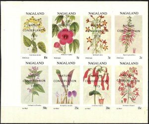 Nagaland Flowers Overprint Sheet Imperf. MNH