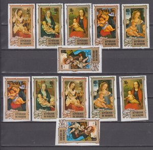 J45777 JL stamps 1974 burundi perf & imperf mnh sets #b62-4,cb32-4 xmas