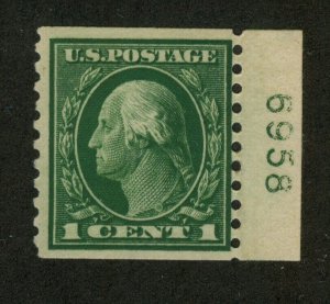 U.S. - 443 - Plate Number Single (6958) - Fine/Very Fine - Hinged