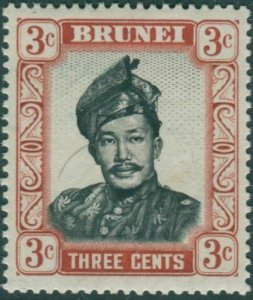 Brunei 1964 SG120 3c black and lake-brown Sultan MLH