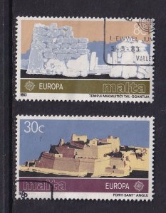 Malta   #627-628   used  1983  Europa