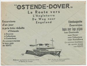 Postal cheque cover Belgium 1938 Ferry boat - Oostende - Dover - Medical instrum