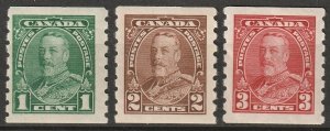 Canada 1935 Sc 228-30 coil set MH* some disturbed gum