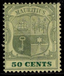 MAURITIUS QV SG152, 50c dull green & deep green/yellow, M MINT. Cat £17.