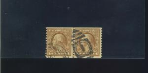Scott #457 Washington USED Coil Line Pair of 2 Stamps (Stock 457-LP1)