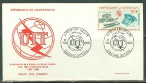 UPPER VOLTA   CENTENARY OF THE INT'L TELECOMMUNICATION UNION  FIRST DAY COVER 