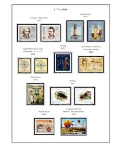 COLOR PRINTED LITHUANIA 1990-2019 STAMP ALBUM PAGES (103 illustrated pages)