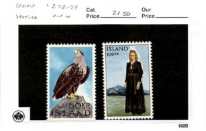 Iceland, Postage Stamp, #378-379 Mint NH, 1965 Eagle (AB)