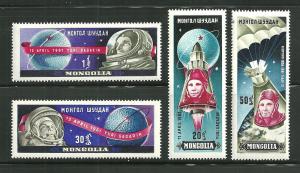 Mongolia 232-35 MNH Yuri Gagarin 1st Man in Space