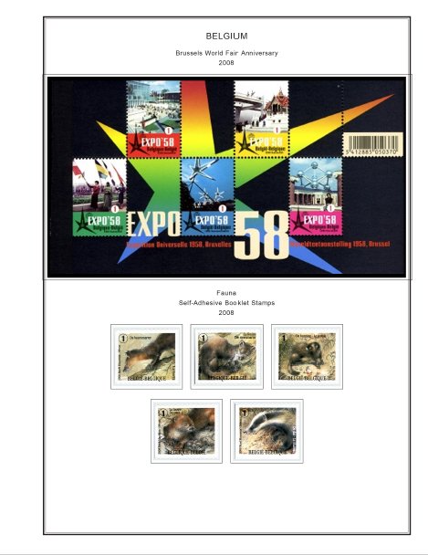 COLOR PRINTED BELGIUM 2000-2010 STAMP ALBUM PAGES (155 illustrated pages)