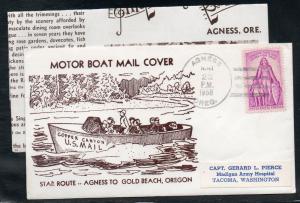 US Agness OR Motor Boat Mail 1958 w/ stuffer C166