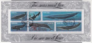 SWA 1980 Whales min sheet  VFU SGMS344