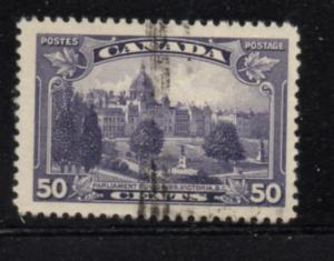 Canada Sc 226 1935 50c Victoria Parliament Building stamp used