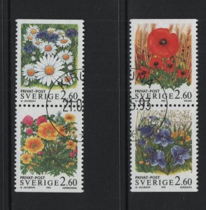 Sweden   #2013-2016  cancelled 1993  .  flowers  in pairs