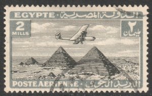 Egypt Scott C6 - SG194, 1933 Airmail 2m Grey used