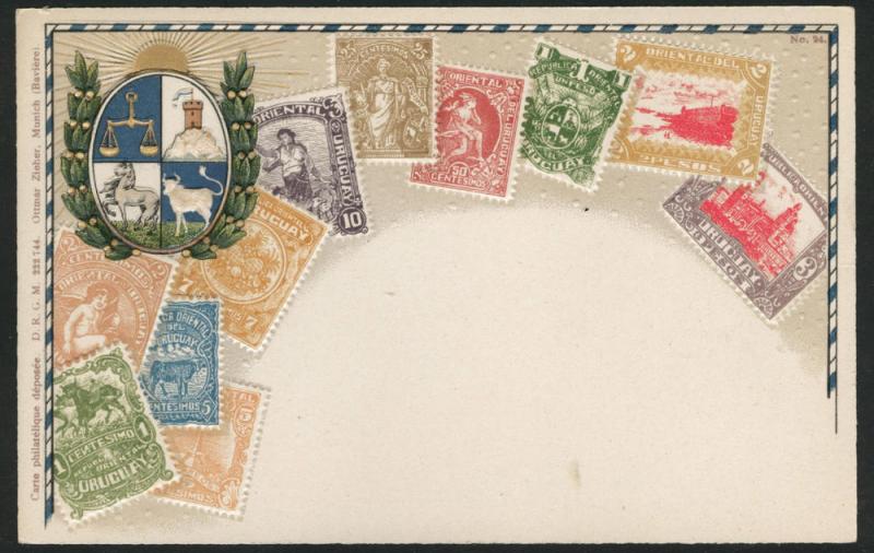 Mauritius Ottmar Zieher embossed stampcard Munich No. 89 Map