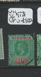 NIGERIA (P1907B) KGV 10/- SG 11A  VFU