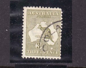 Australia-Sc#47-used-3p olive bister Kangaroo-1915-24-