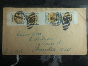 1914 Nogales Mexico Cover To Somerville Ma USA Rare Imperforate Stamps