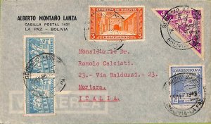 ad6123 - BOLIVIA - POSTAL HISTORY -  COVER to ITALY 1948 Medicine LEPROSY Malta